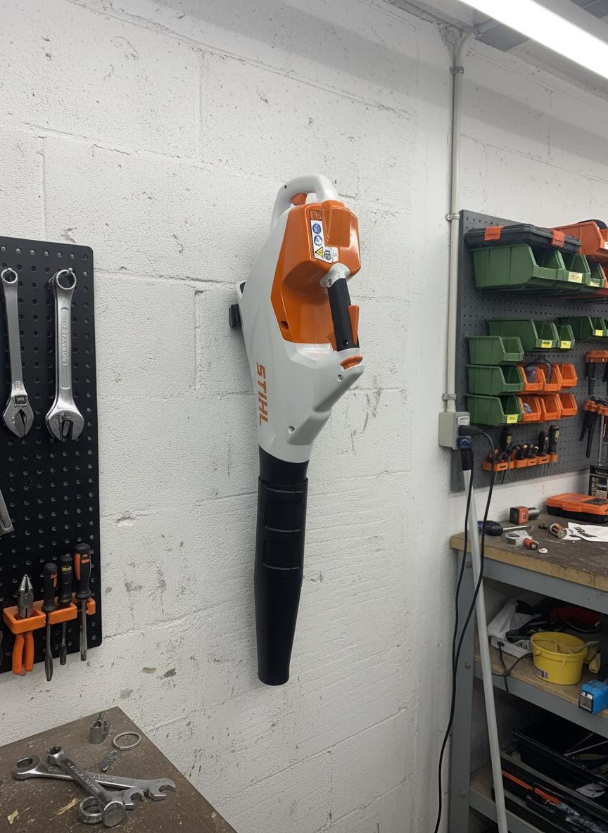 STIHL BGA86 Leaf Blower Wall Mount for Garage or Workshop