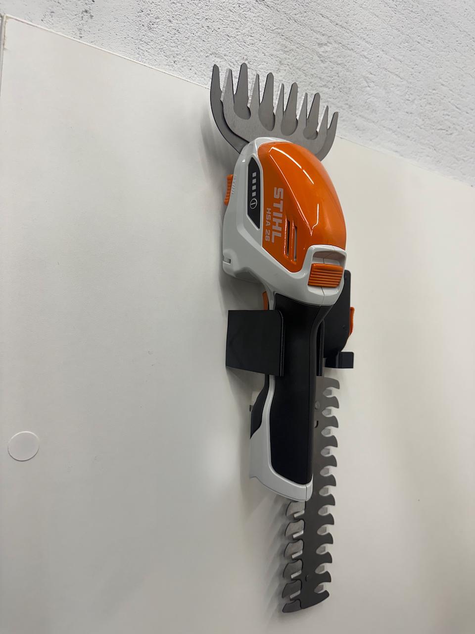 STIHL HSA26 Hedge Trimmer and Accessory Wall Mount