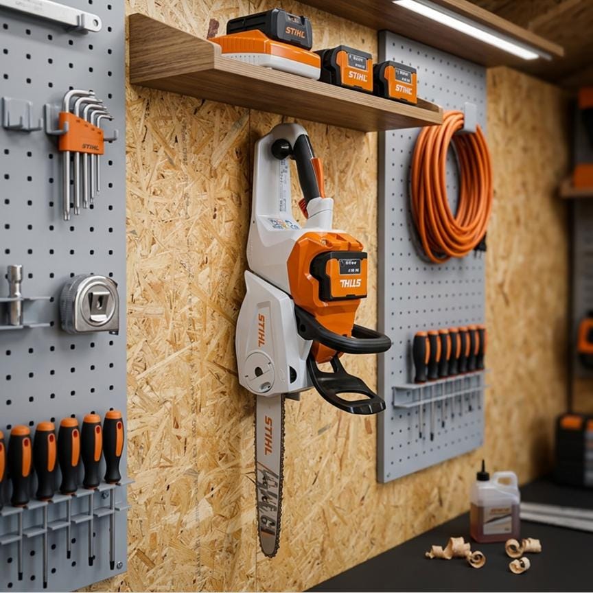 Stihl MSA Series Chain Saw Wall Mount - Custom Chainsaw Storage Hanger