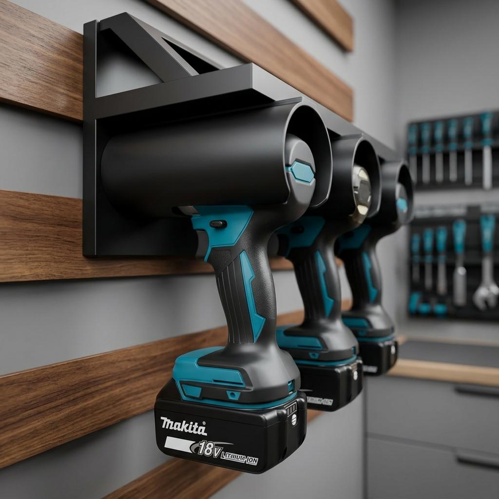 Drill/Impact Driver Wall Mount: Garage/Workshop/Van Organizer