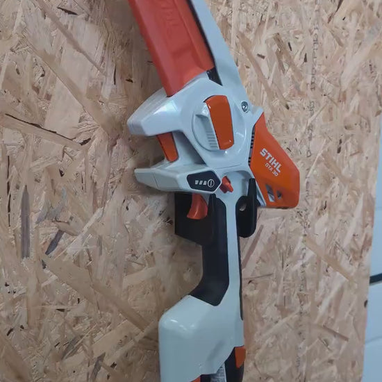 STIHL GTA30 mini chainsaw wall mount for garage or shed video