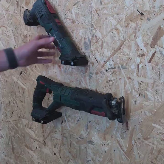 Parkside X 20 V Team Tool Wall Mount | Garage or shop organization | Stealth mount video