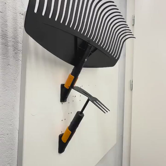 Fiskars QuikFit Wall Mount for gardening accessories organization, store your Fiskars attachments video
