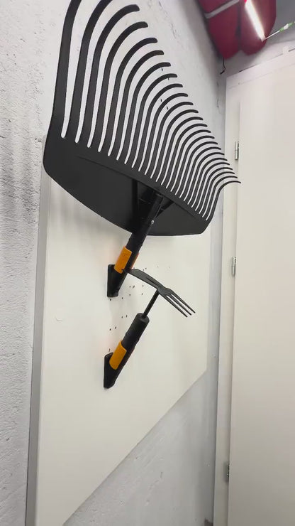 Fiskars QuikFit Wall Mount for gardening accessories organization, store your Fiskars attachments video
