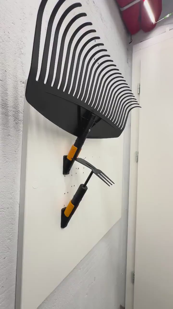 Fiskars QuikFit Wall Mount for gardening accessories organization, store your Fiskars attachments video