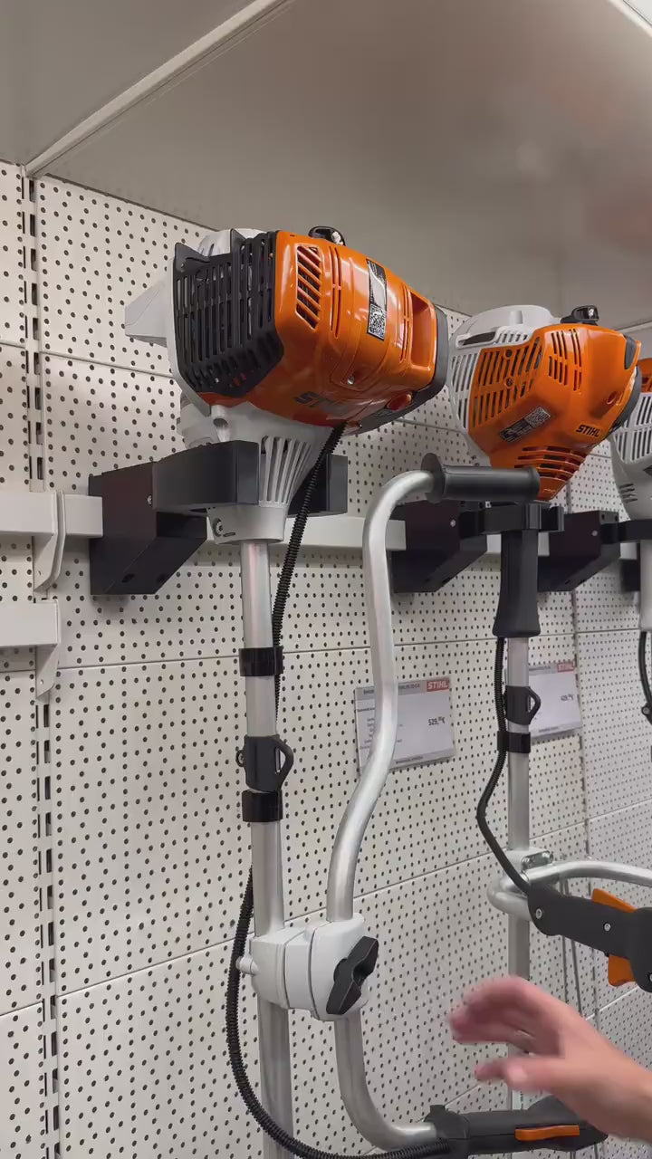 Wall mount for Stihl FSA / FS Large and heavy models of brush trimmers, string trimmers - custom 3D printed video